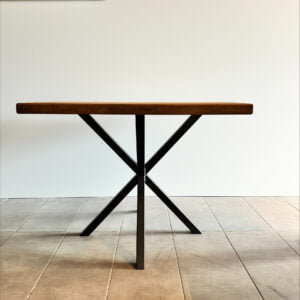 Table en chêne massif avec pieds en acier 90x90x75cm