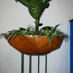 Pot à plantes octogonale en acier Corten